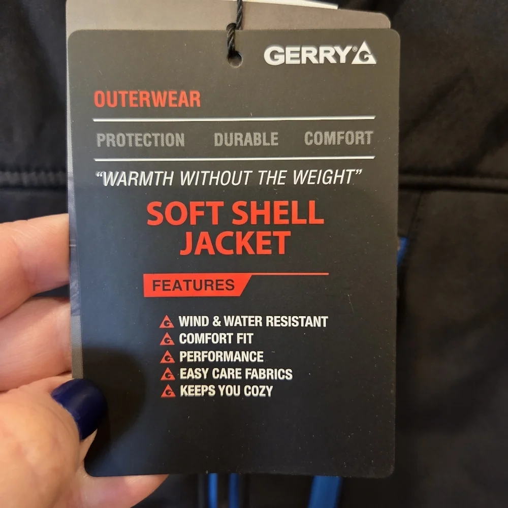 Gerry Boys Falcon Softshell Jacket - Black with Blue Trim - Size M (10/12) - Picture 4 of 9
